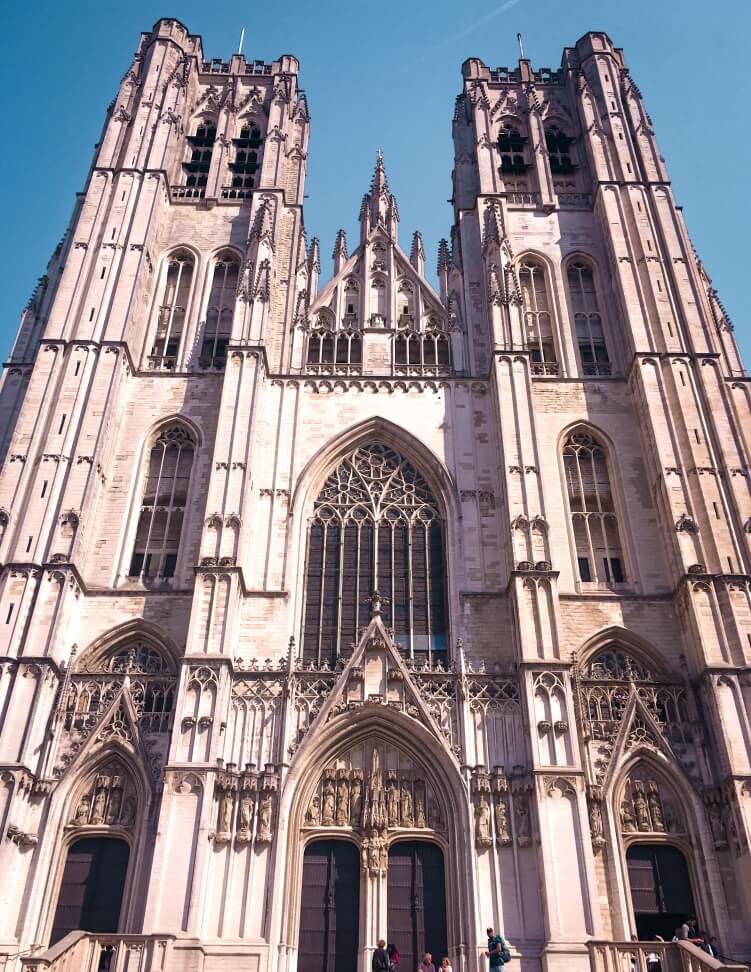 One of the most beautiful churches in Brussels - the Cathedral of St. Michael and St. Gudula