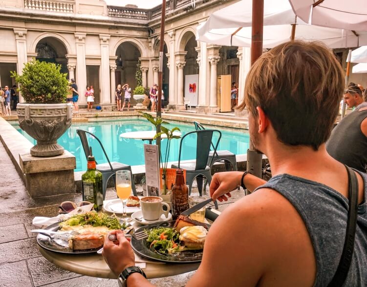 Having brunch next to the beautiful turquoise pool of Parque Lage is one of the best things to do in Rio de Janeiro