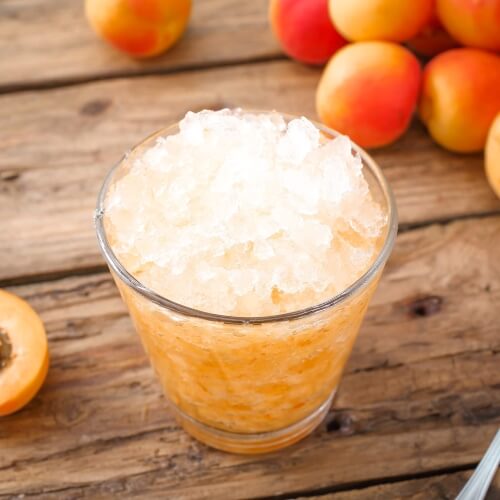 a glass full of granita, an icy sweet drink common in Sicily