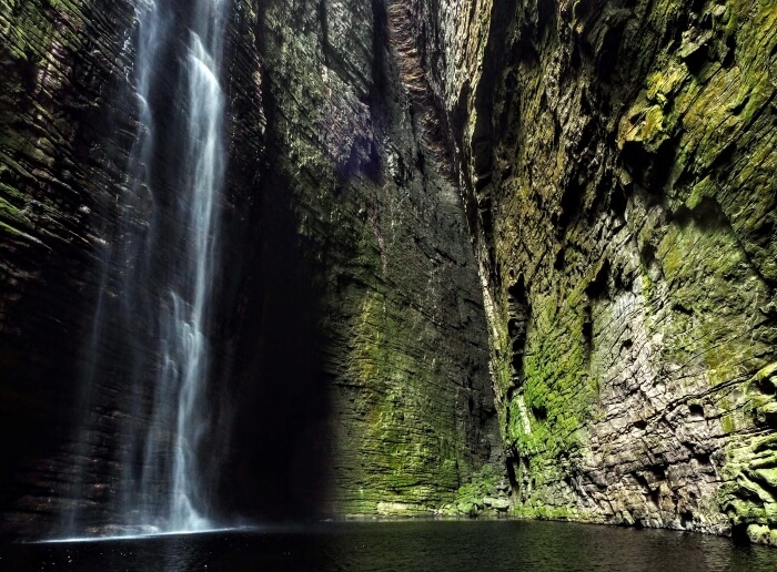 Cachoeira da Fumacinha waterfall in Chapada Diamantina, a must-visit destination if you want to do some hiking in Brazil