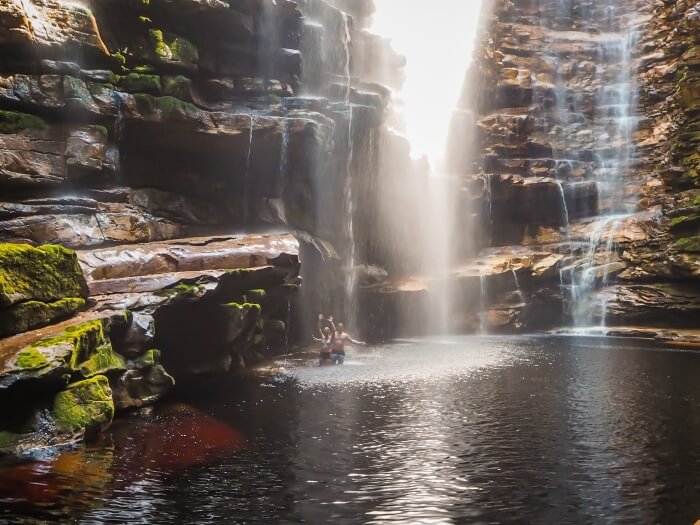 Cachoeira do Mixila waterfall in Chapada Diamantina, the best hiking destination in Brazil