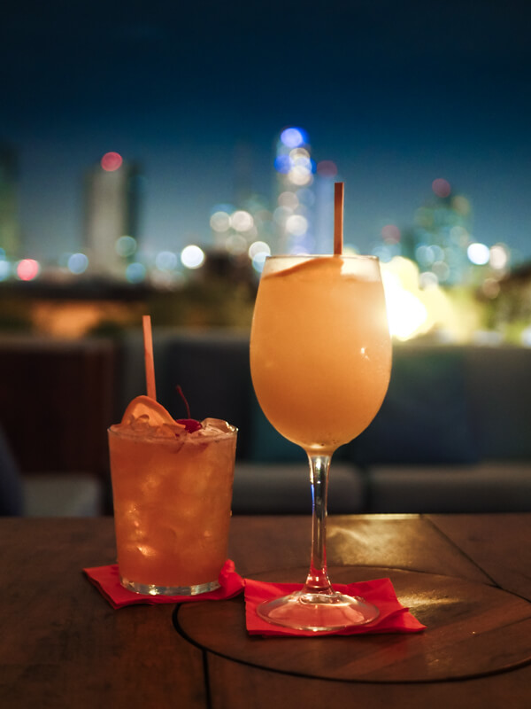 Two cocktails we had at a rooftop bar in Casco Viejo.