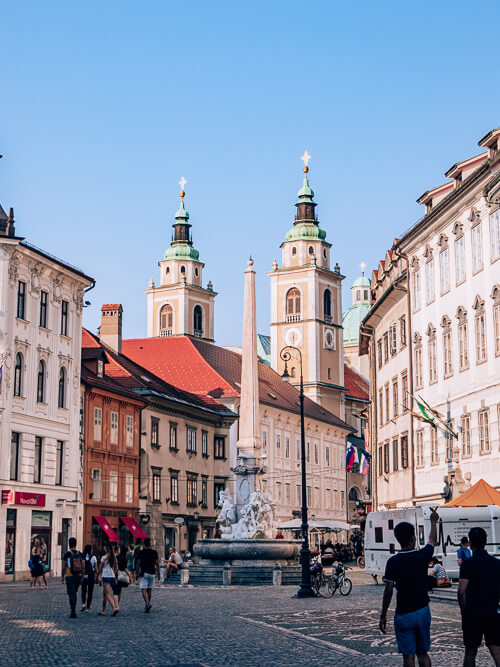 quaint buildings in the old town of Ljubljana