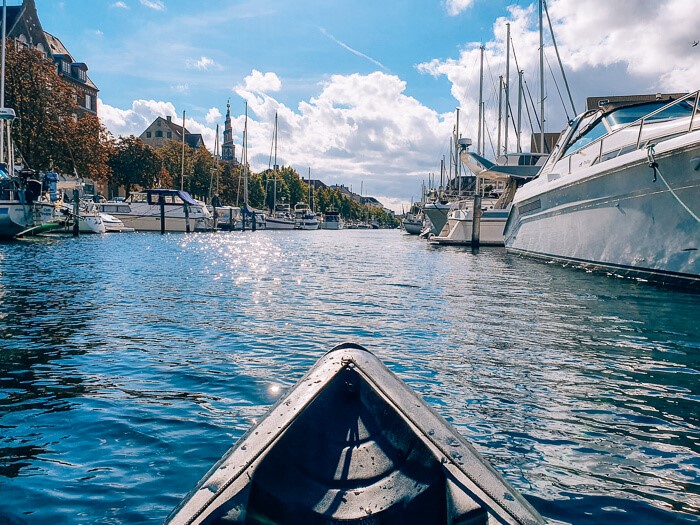 Urban kayaking along the city canals, one of the most unique things to do in Copenhagen, Denmark