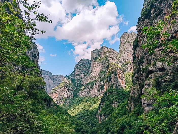 While hiking Vikos Gorge, you'll see dramatic mountain sceneries and the untouched forests of the Zagori region.