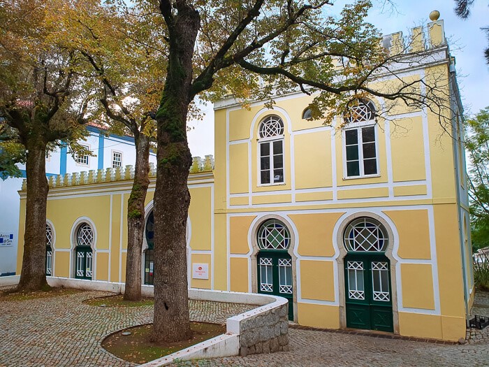 A yellow 19th-century building at the Caldas de Monchique spa resort in the countryside of the Algarve