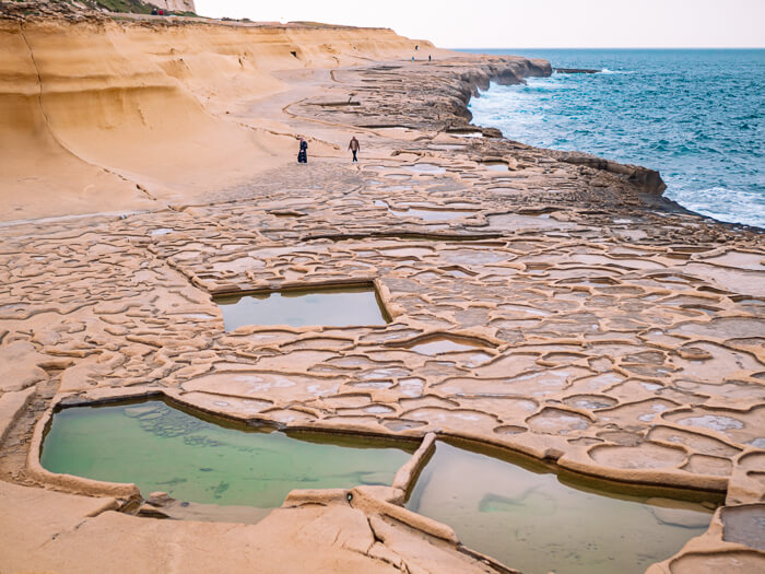 350-year-old rock-cut salt pans at Xwejni village, a must visit place if you have 7 days in Malta