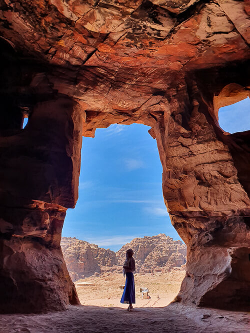 The Royal Tombs of Petra, mausoleums carved out of rose red sandstone by Nabataeans