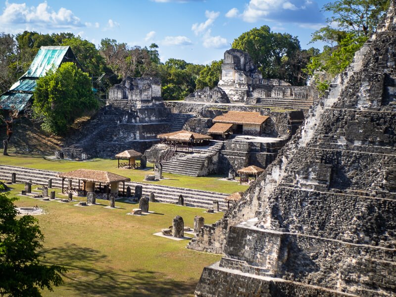 The ancient ruins of the North Acropolis in Tikal National Park 