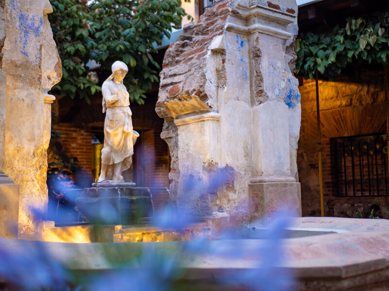 A marble statue in Casa Santo Domingo, the most beautiful hotel on this 10-day Guatemala itinerary