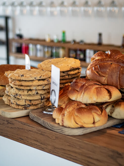 A stack of Norwegian pastries sold on the Brim Explorer ship