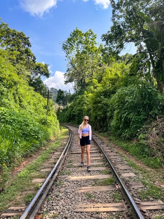 Me walking on the train tracks in Ella on a sunny morning.
